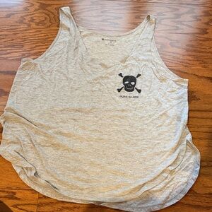 Pure Barre Heather Gray Skull Tank